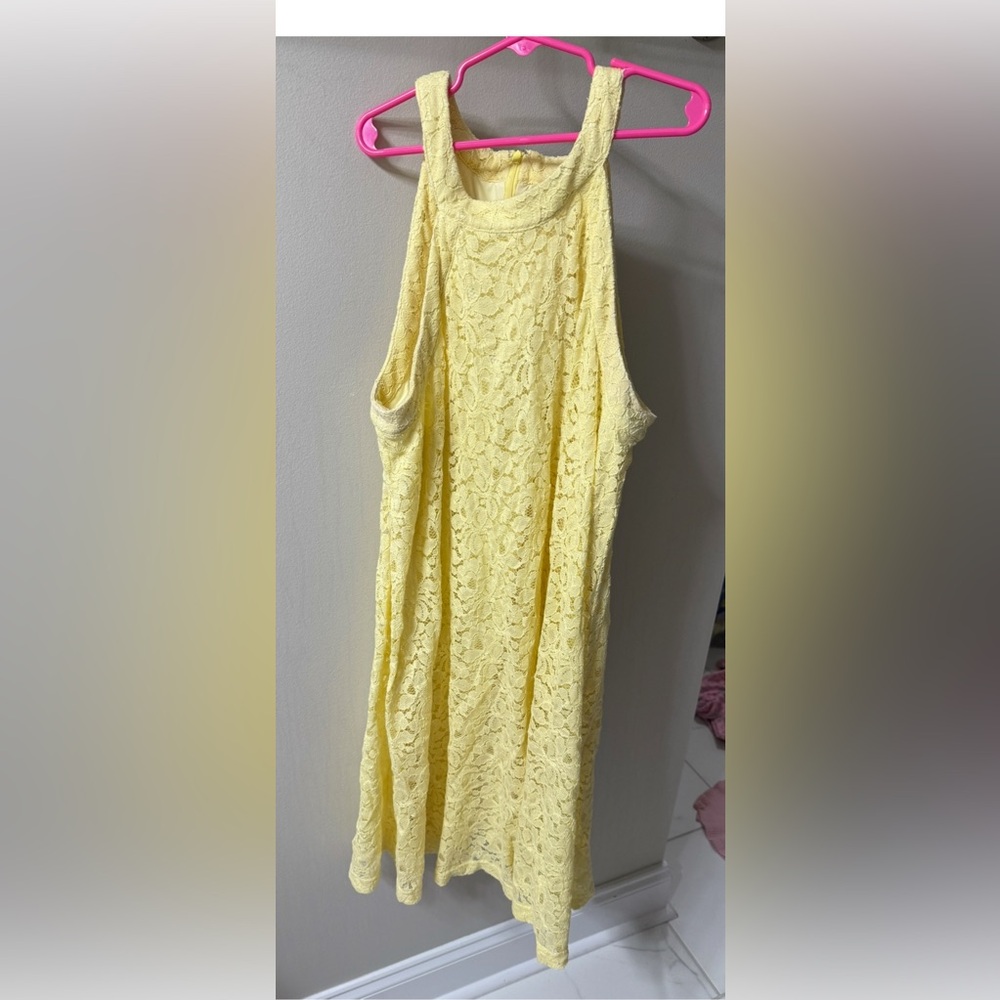 Betsey Johnson Yellow Lace Mini Dress